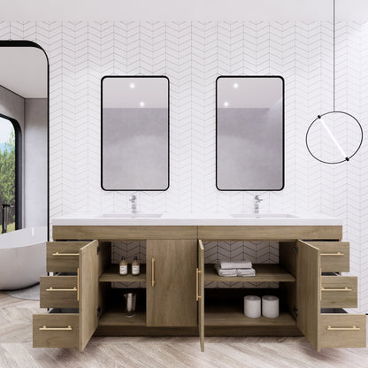 Meuble-lavabo Eliza de 72 pouces à poser au sol avec double lavabo