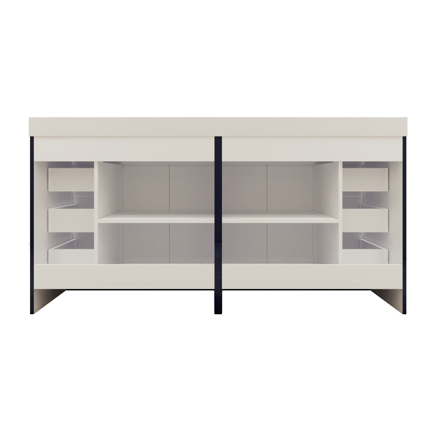 Meuble-lavabo Eliza de 72 pouces à poser au sol avec double lavabo