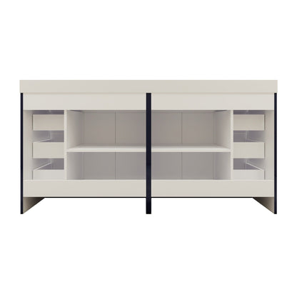 Meuble-lavabo Eliza de 72 pouces à poser au sol avec double lavabo