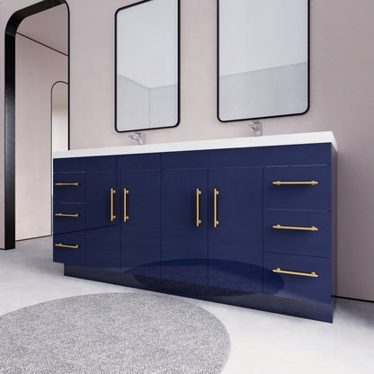 Meuble-lavabo Eliza de 72 pouces à poser au sol avec double lavabo