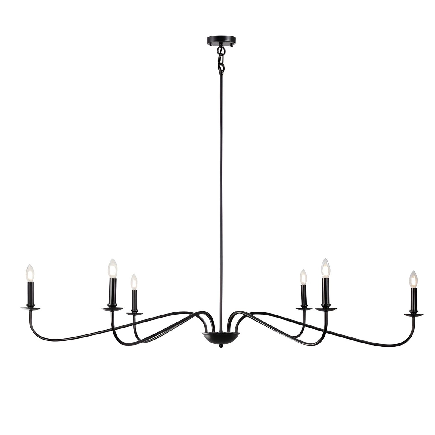 Luminaire classique français minimaliste à 6 lumières avec éclairage de type bougie