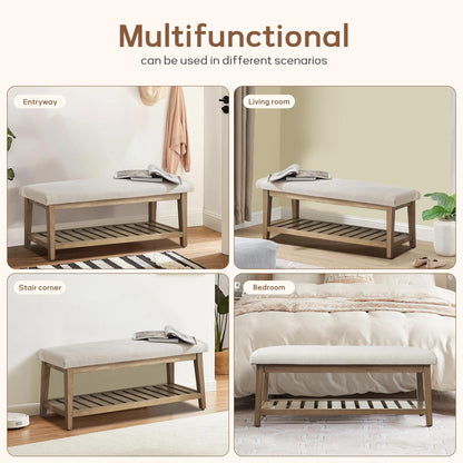 Banc à chaussures d'entrée, banc de rangement, banc rembourré