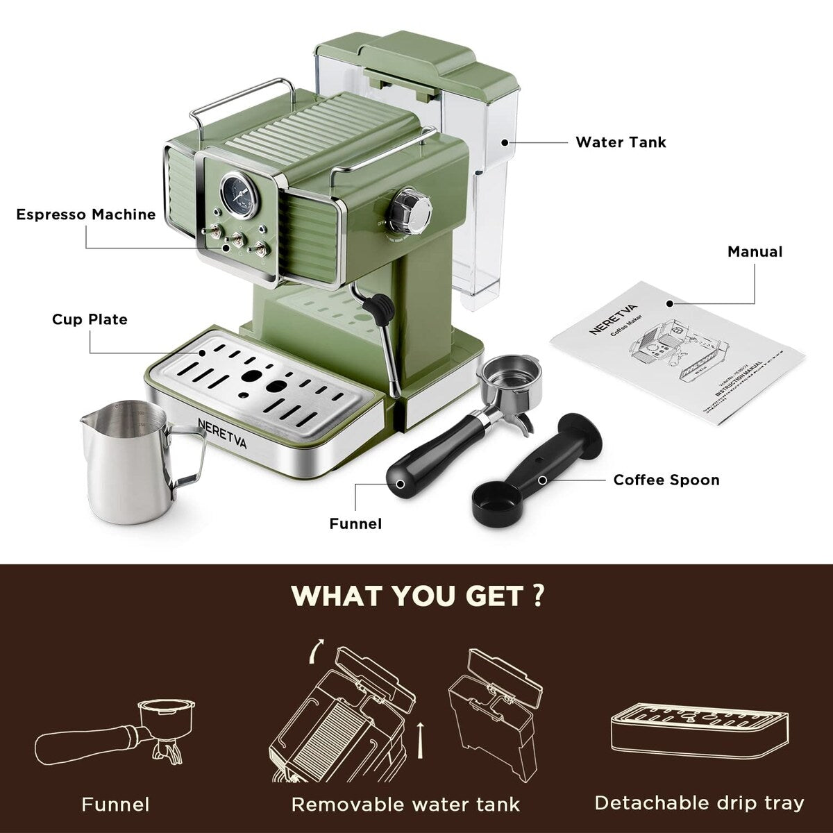Machine à expresso avec mousseur de lait et vapeur