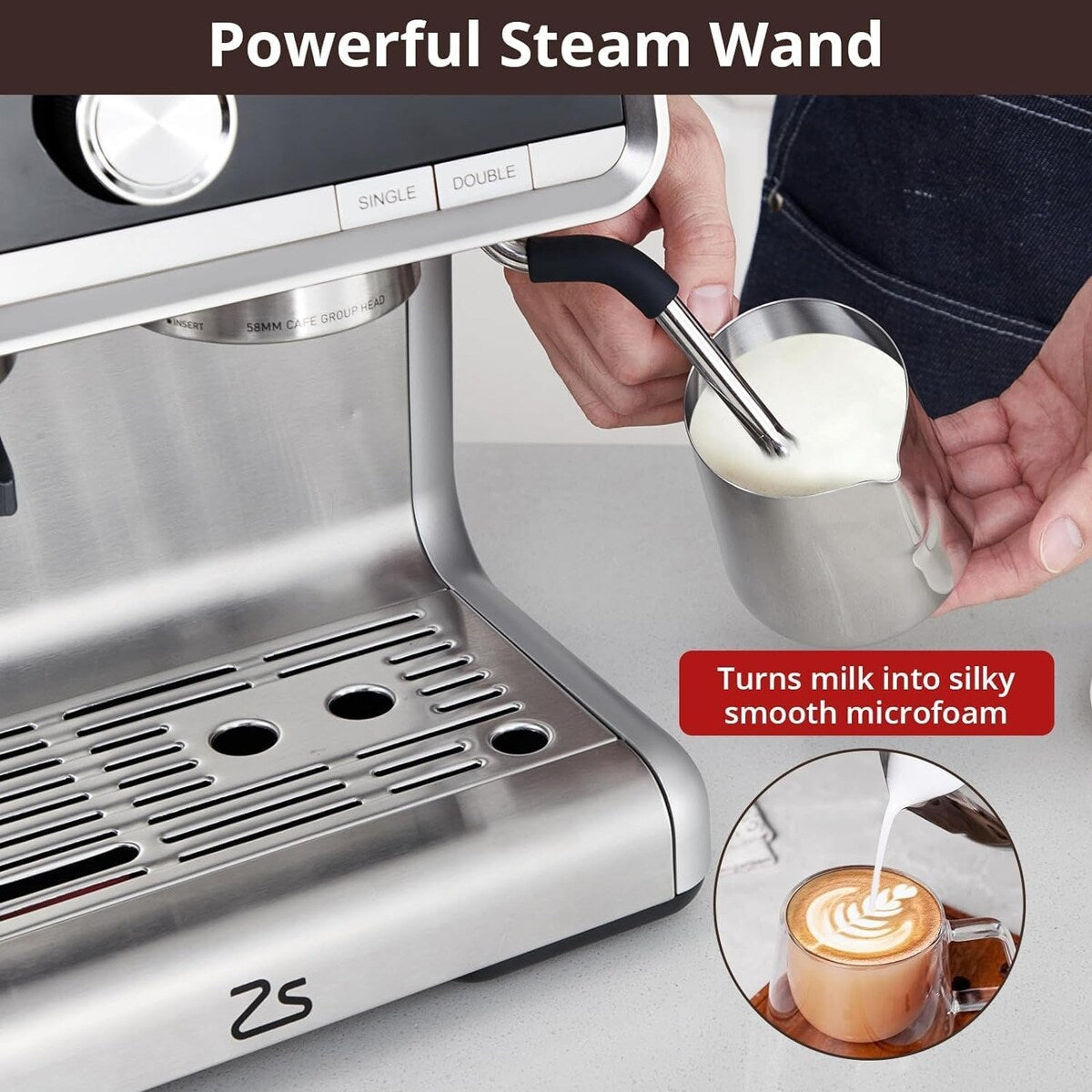 Machine à café expresso, avec broyeur, réservoir d'eau de 2,8 L