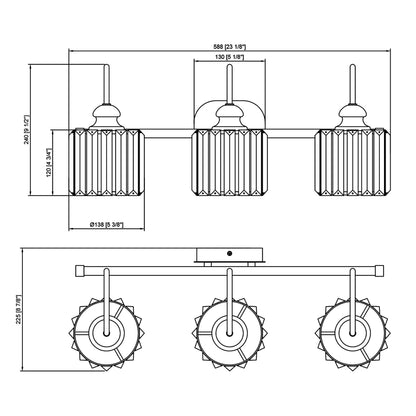 ExBrite Modern Rose Gold 1/2/3/4/5-light Bathroom Dimmable Crystal Vanity Lights Wall Sconces