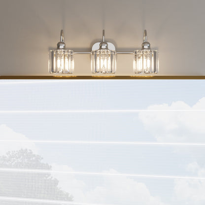 ExBrite Modern Rose Gold 1/2/3/4/5-light Bathroom Dimmable Crystal Vanity Lights Wall Sconces