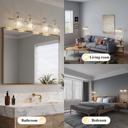ExBrite Modern Rose Gold 1/2/3/4/5-light Bathroom Dimmable Crystal Vanity Lights Wall Sconces