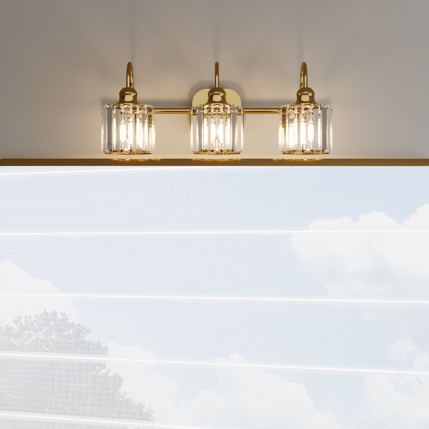 ExBrite Modern Rose Gold 1/2/3/4/5-light Bathroom Dimmable Crystal Vanity Lights Wall Sconces