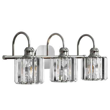 ExBrite Modern Rose Gold 1/2/3/4/5-light Bathroom Dimmable Crystal Vanity Lights Wall Sconces