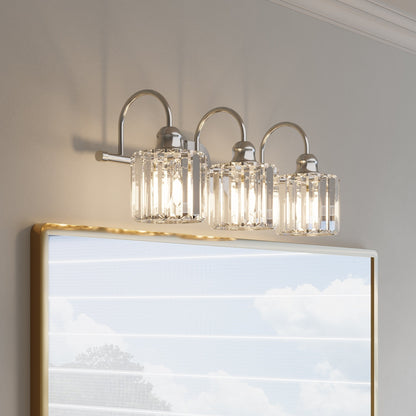 ExBrite Modern Rose Gold 1/2/3/4/5-light Bathroom Dimmable Crystal Vanity Lights Wall Sconces