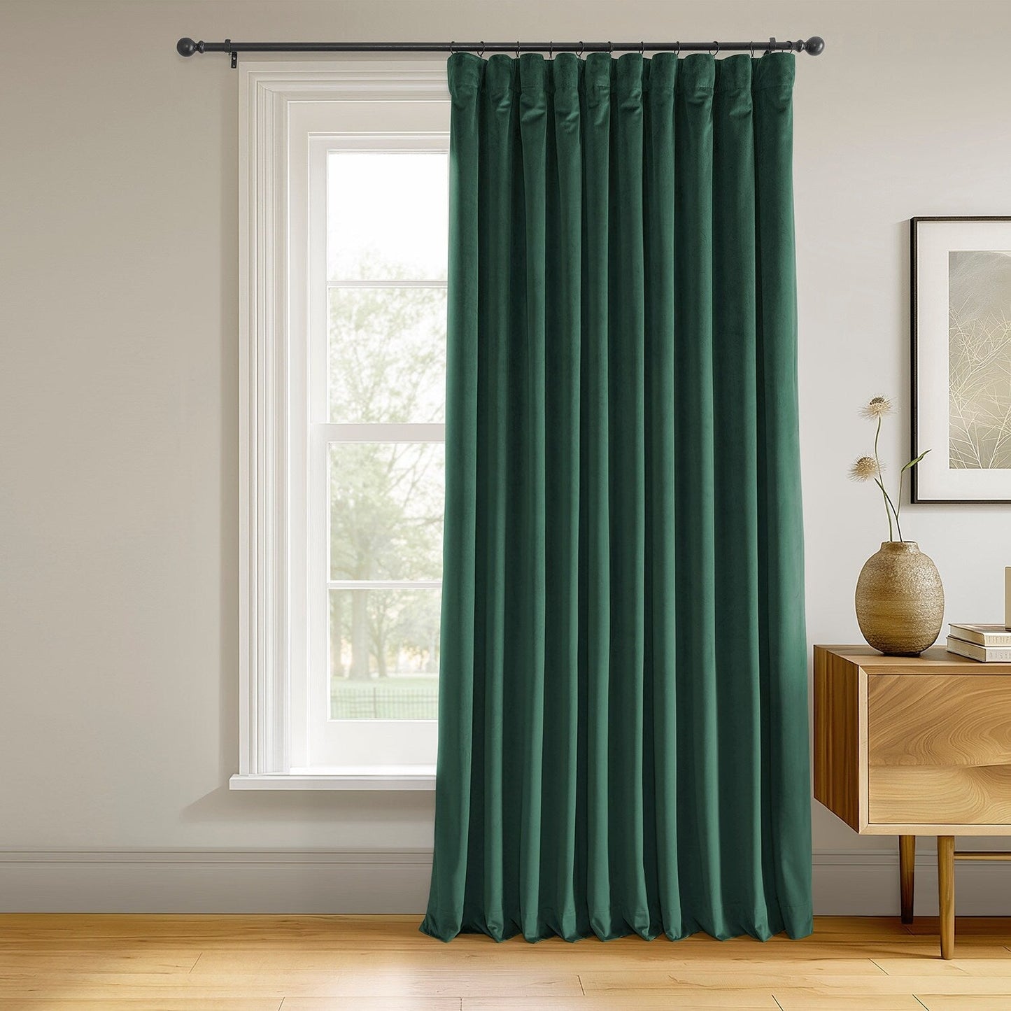 Exclusive Fabrics Signature Extra Wide Blackout Velvet Curtains (1 Panel) - Luxurious Blackout Drapes