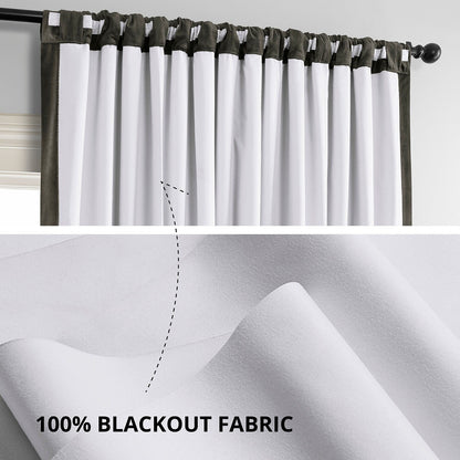 Exclusive Fabrics Signature Extra Wide Blackout Velvet Curtains (1 Panel) - Luxurious Blackout Drapes