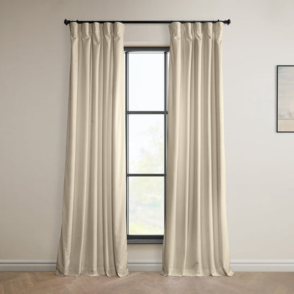 Exclusive Fabrics Signature Plush Velvet Hotel Blackout Curtains (1 Panel) - Luxury Soft Drapery for Light Control & Elegance