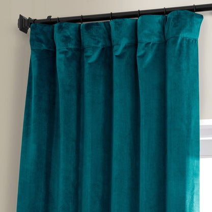 Exclusive Fabrics Signature Plush Velvet Hotel Blackout Curtains (1 Panel) - Luxury Soft Drapery for Light Control & Elegance