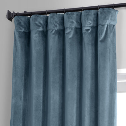 Exclusive Fabrics Signature Plush Velvet Hotel Blackout Curtains (1 Panel) - Luxury Soft Drapery for Light Control & Elegance