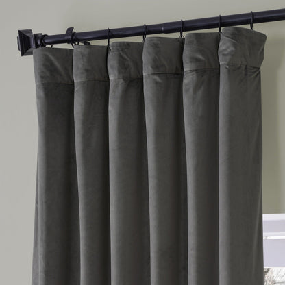 Exclusive Fabrics Signature Plush Velvet Hotel Blackout Curtains (1 Panel) - Luxury Soft Drapery for Light Control & Elegance