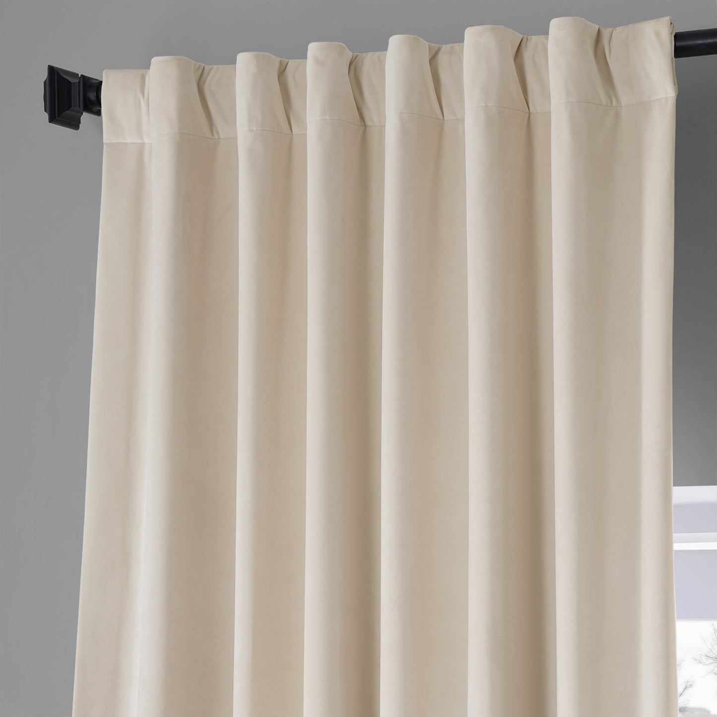 Exclusive Fabrics Signature Plush Velvet Hotel Blackout Curtains (1 Panel) - Luxury Soft Drapery for Light Control & Elegance