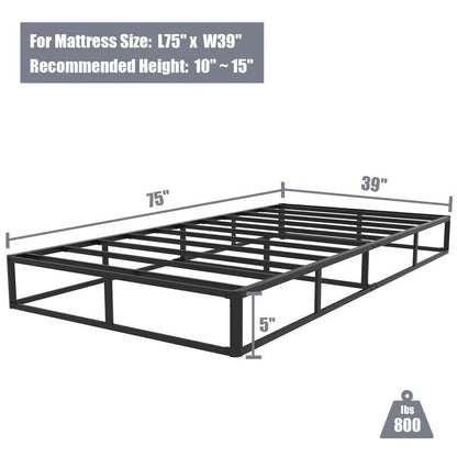 Ressort métallique à faible encombrement de 5 pouces, structure robuste avec revêtement gris.