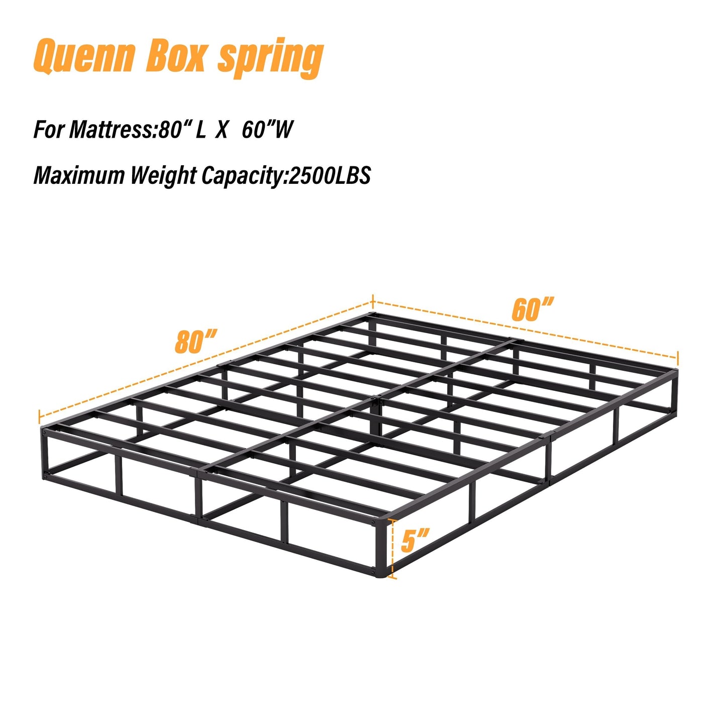 Ressort métallique à faible encombrement de 5 pouces, structure robuste avec revêtement gris.