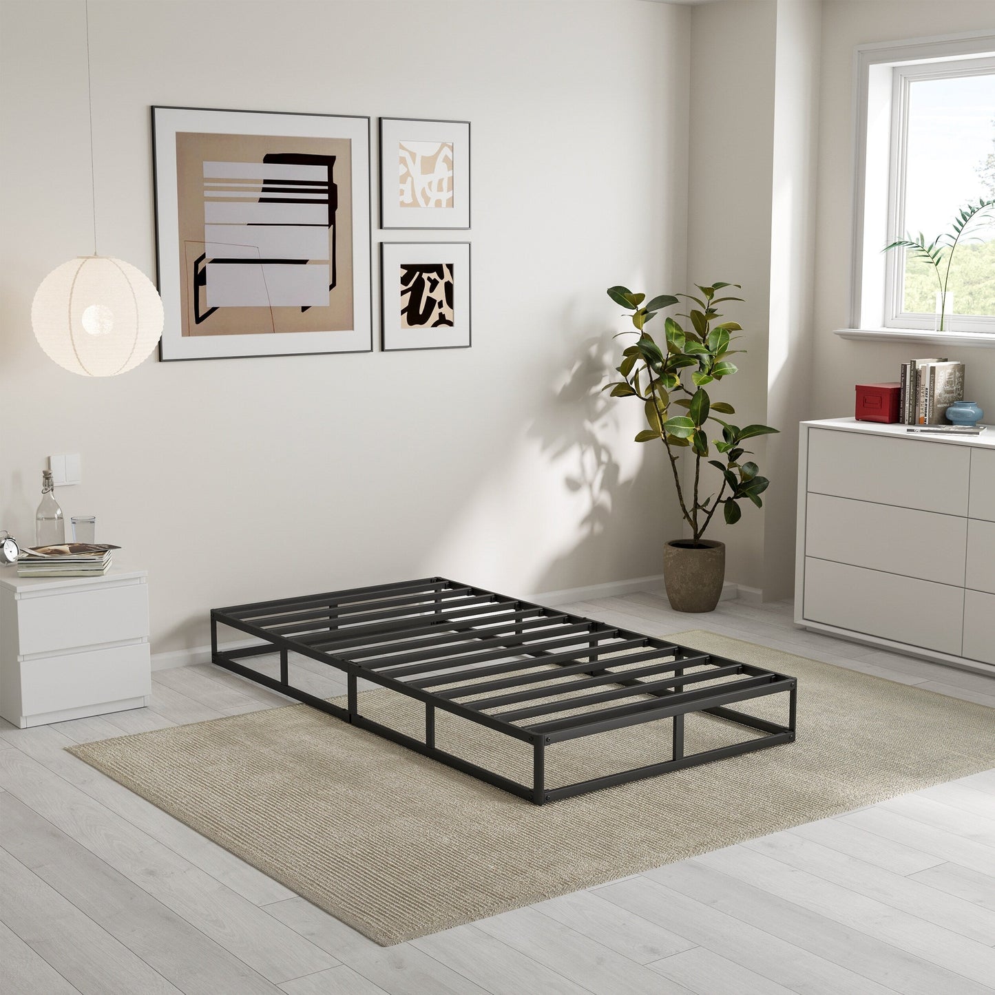 Ressort métallique à faible encombrement de 5 pouces, structure robuste avec revêtement gris.