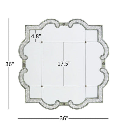 Miroir mural à carreaux argent antique Fantina par iNSPIRE Q Classic