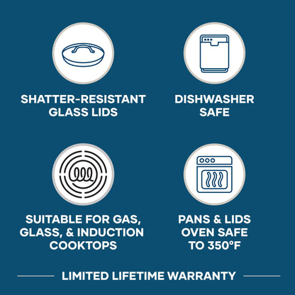 Ensemble de casseroles et poêles en acier inoxydable Brilliance de Farberware, 10 pièces