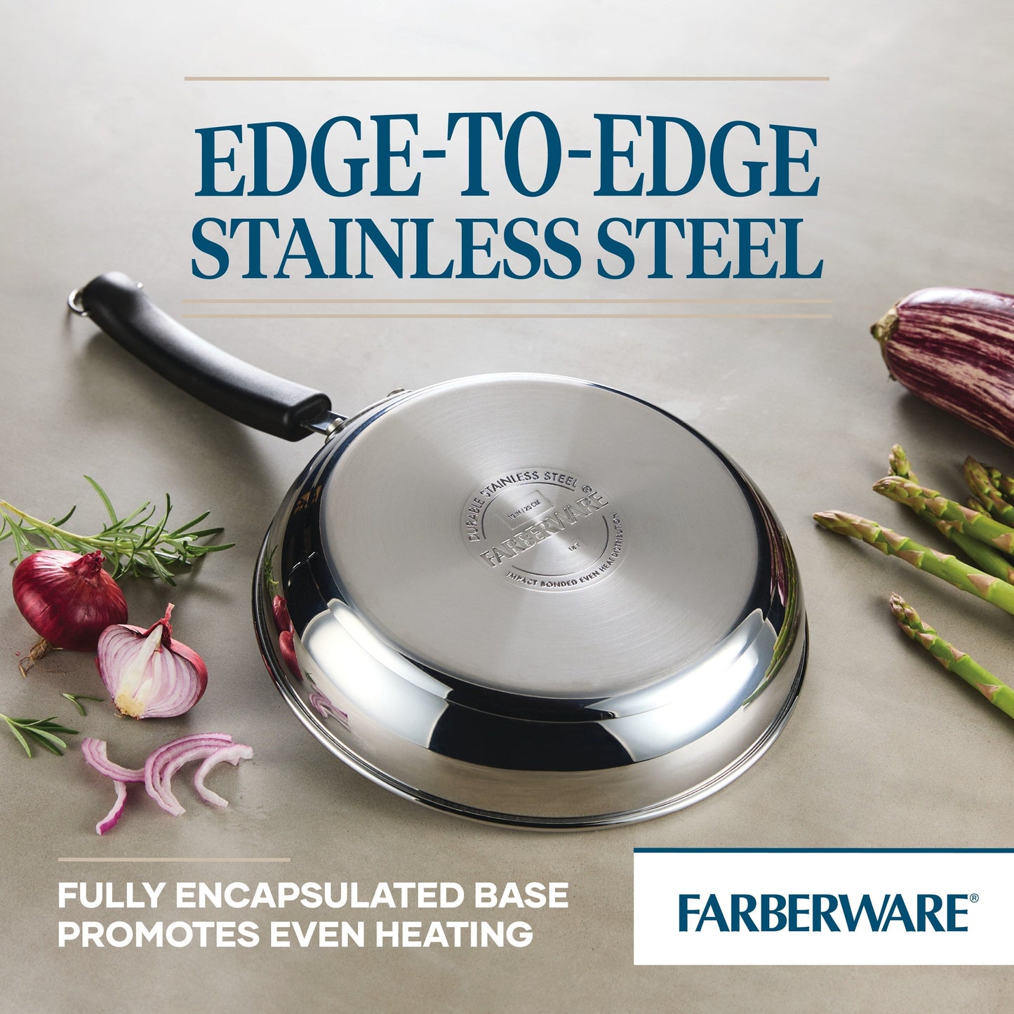 Ensemble de casseroles et poêles en acier inoxydable Brilliance de Farberware, 10 pièces
