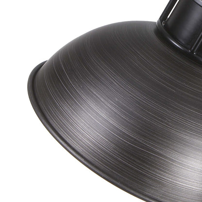 Suspension à 3 lumières style industriel et champêtre, forme de dôme, en métal, pour îlot de cuisine, finition bronze huilé.