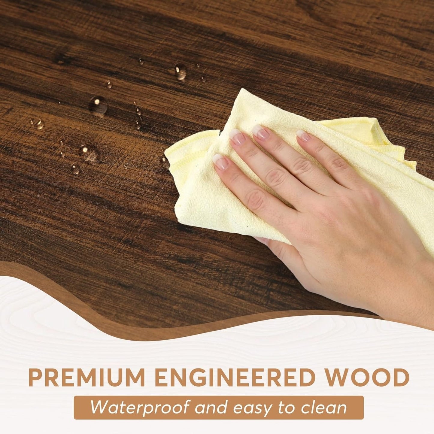 Table de salle à manger de style farmhouse pour 6 personnes, table de cuisine rectangulaire en bois de 70,8 pouces