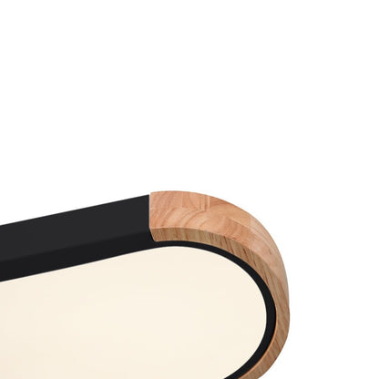 Éclairage encastré LED ovale allongé en bois style farmhouse, à intensité variable - 37 3000k/6000k