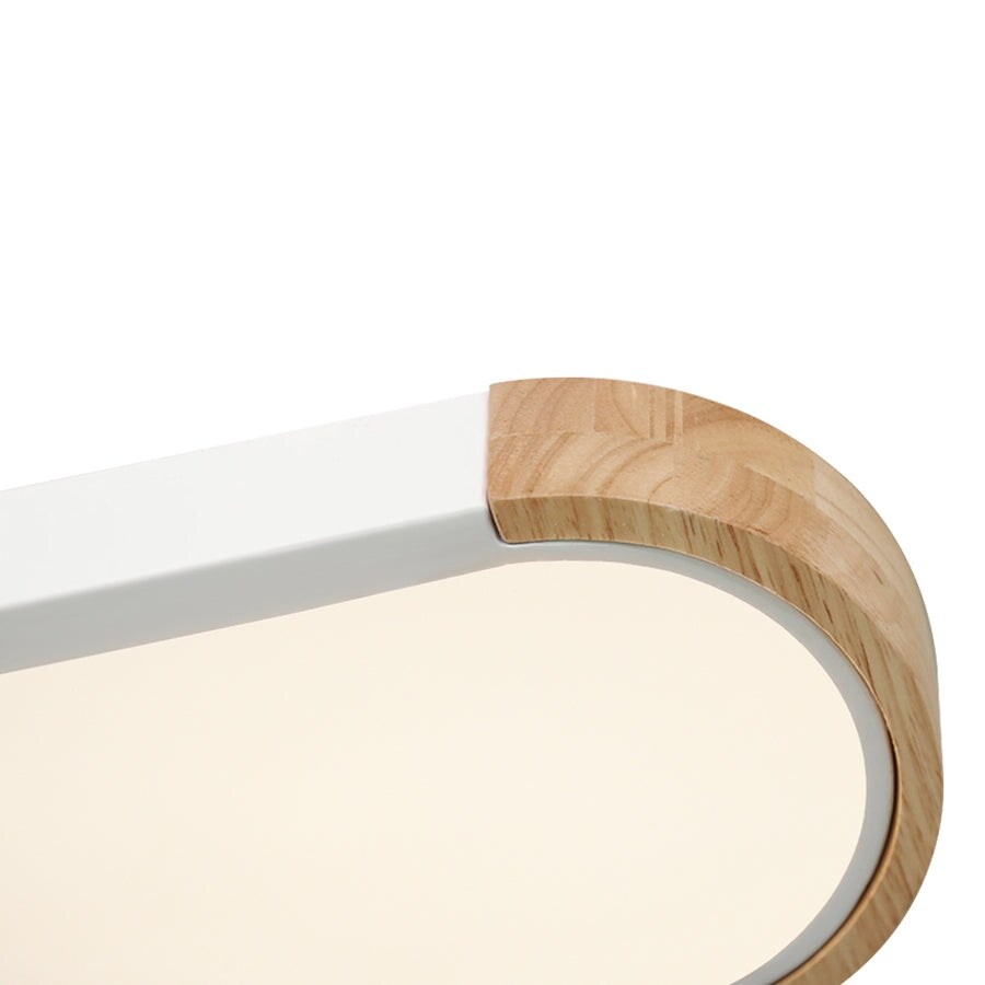 Éclairage encastré LED ovale allongé en bois style farmhouse, à intensité variable - 37 3000k/6000k