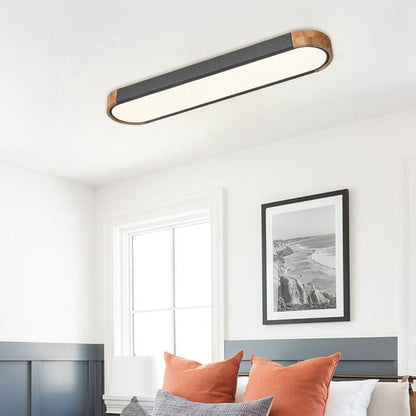 Éclairage encastré LED ovale allongé en bois style farmhouse, à intensité variable - 37 3000k/6000k