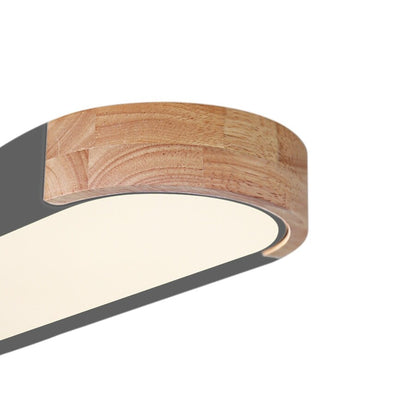 Éclairage encastré LED ovale allongé en bois style farmhouse, à intensité variable - 37 3000k/6000k