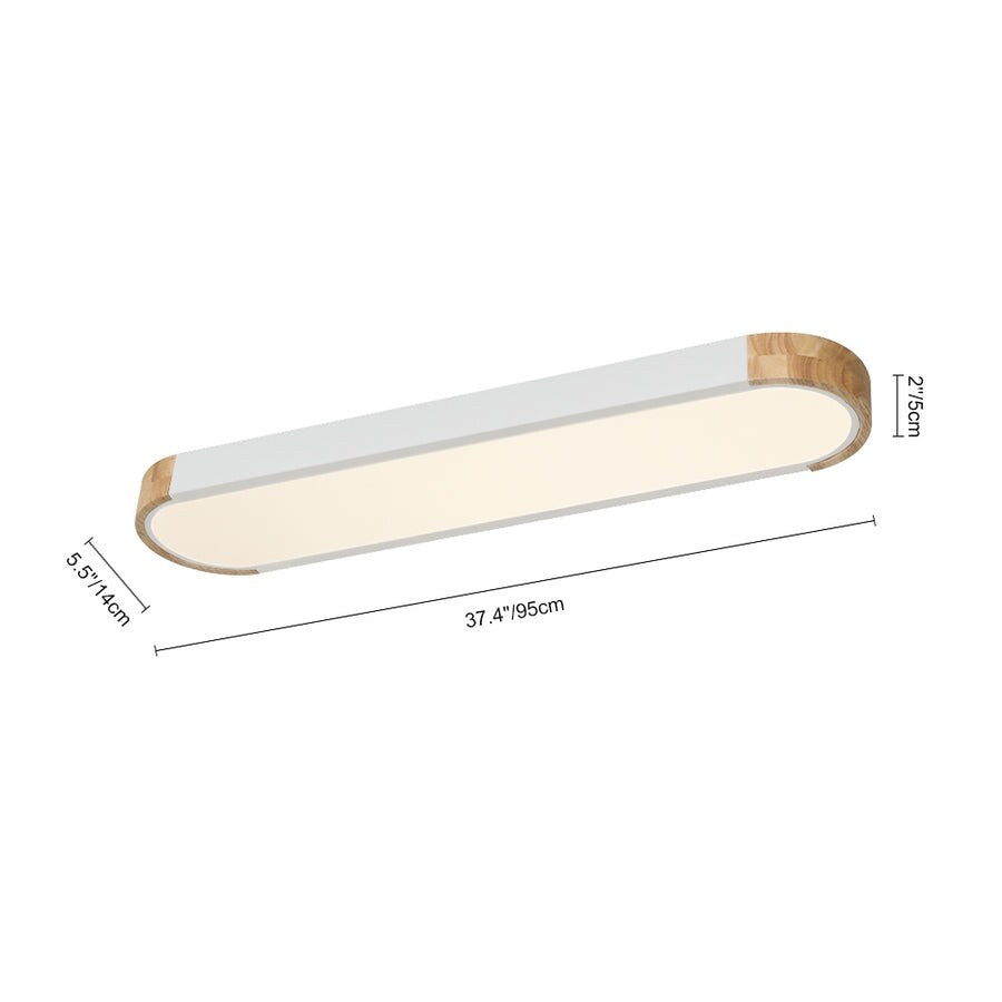 Éclairage encastré LED ovale allongé en bois style farmhouse, à intensité variable - 37 3000k/6000k