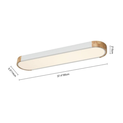 Éclairage encastré LED ovale allongé en bois style farmhouse, à intensité variable - 37 3000k/6000k