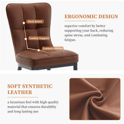 Lot de 2/4 chaises de salle à manger recouvertes de simili cuir