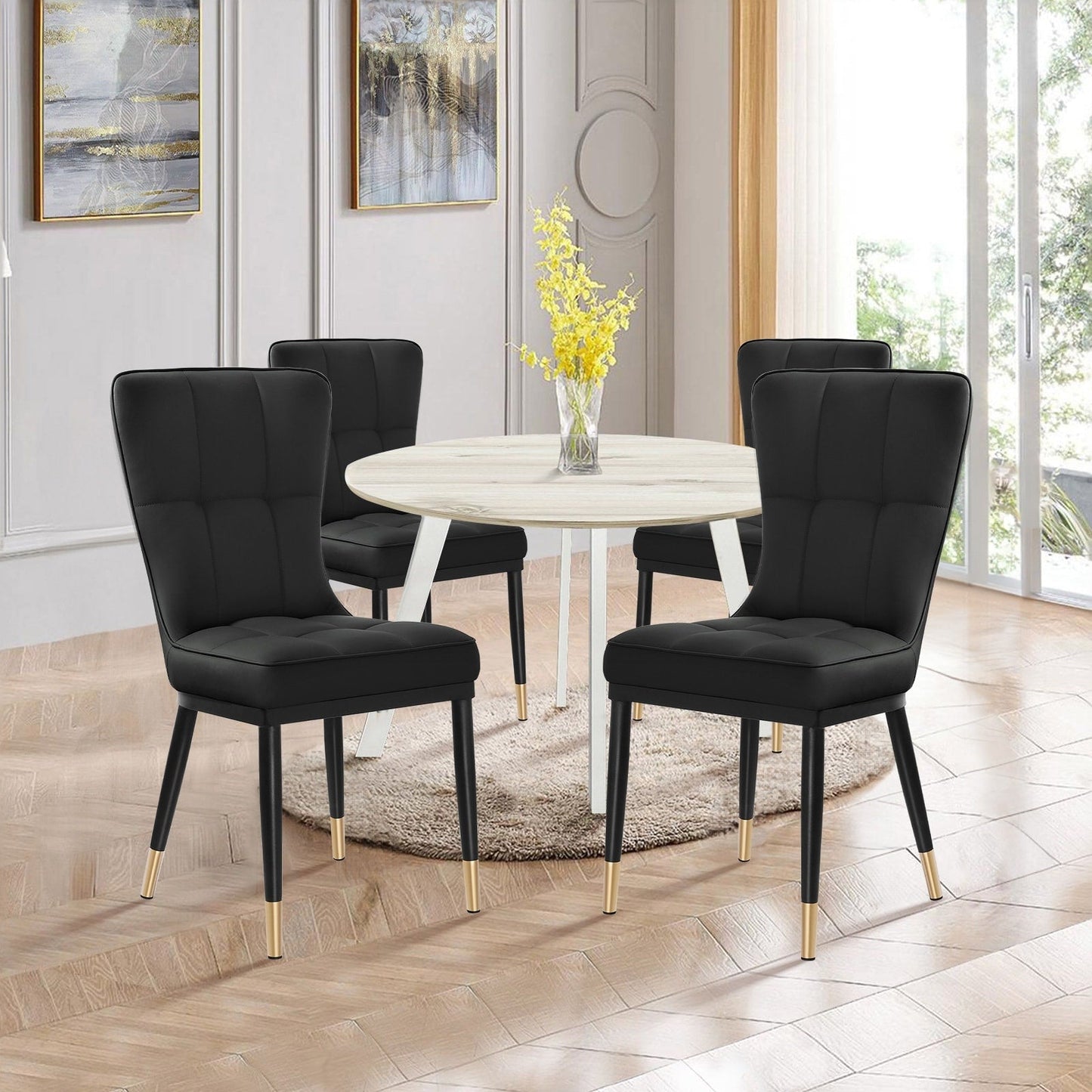 Lot de 2/4 chaises de salle à manger recouvertes de simili cuir