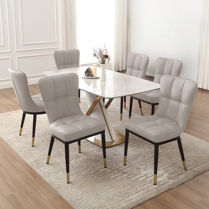 Lot de 2/4 chaises de salle à manger recouvertes de simili cuir