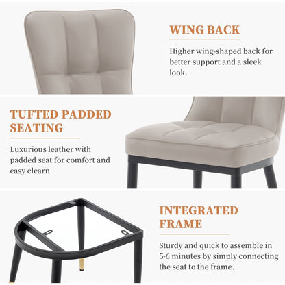 Lot de 2/4 chaises de salle à manger recouvertes de simili cuir