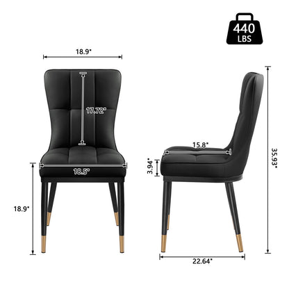 Lot de 2/4 chaises de salle à manger recouvertes de simili cuir