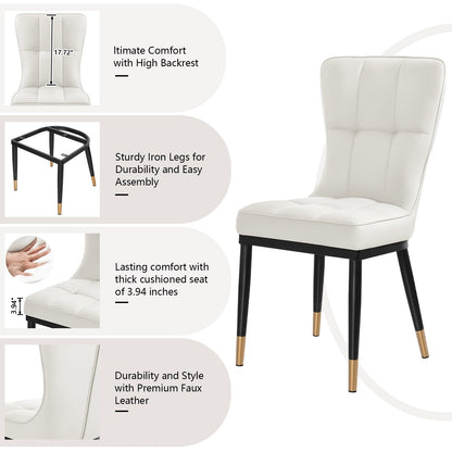 Lot de 2/4 chaises de salle à manger recouvertes de simili cuir