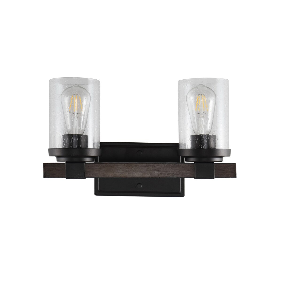 Ferme Iron/Seeded Glass Rustic Farmhouse LED Vanity Light, by JONATHAN Y