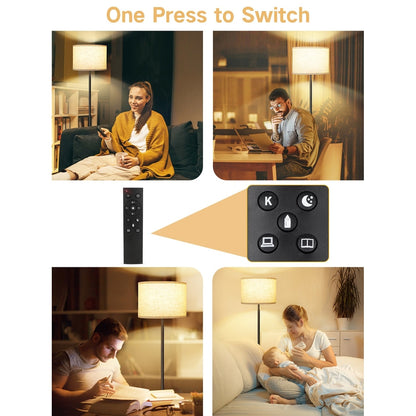 Floor Lamps for Living Room with Remote Control and 4 Color Temperatures Pole Lamps - N/A