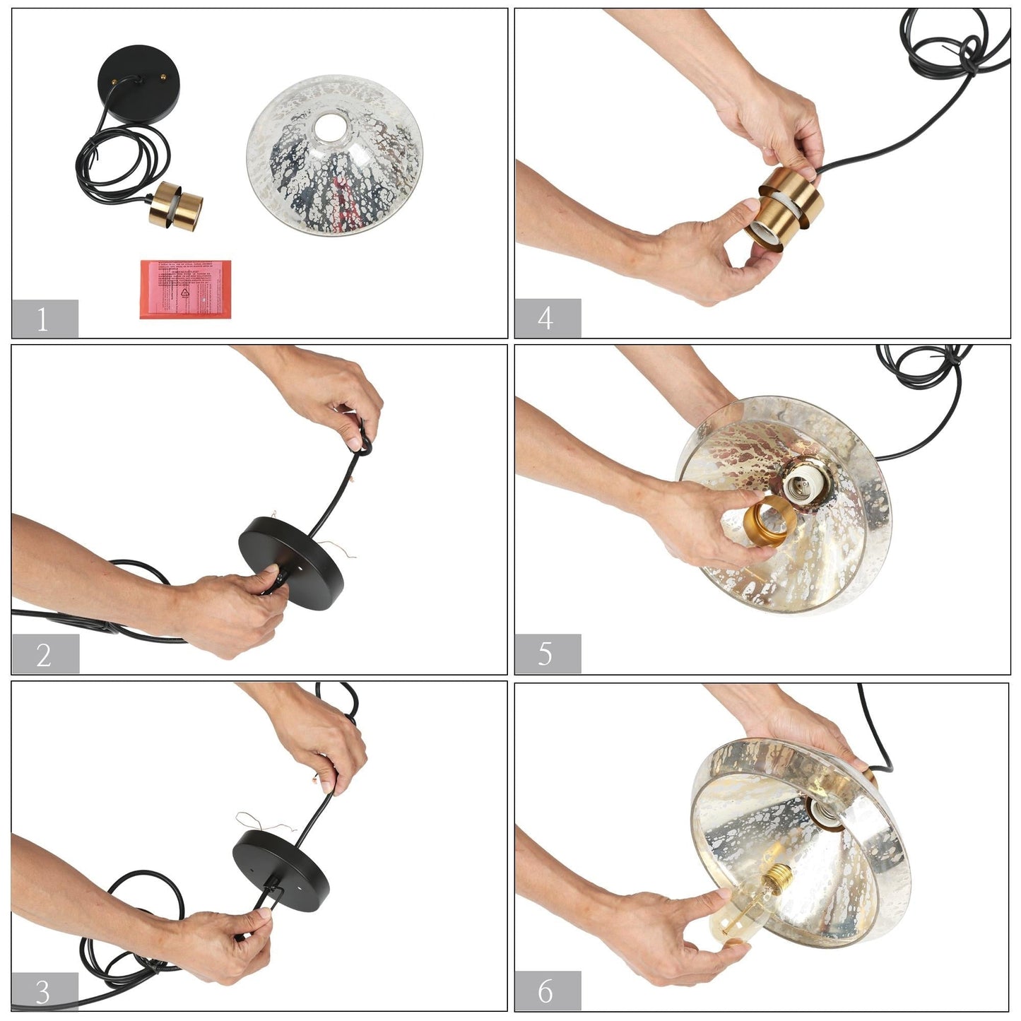 Suspension d'éclairage moderne Flyn à 1 lumière en verre mercure pour îlot de cuisine