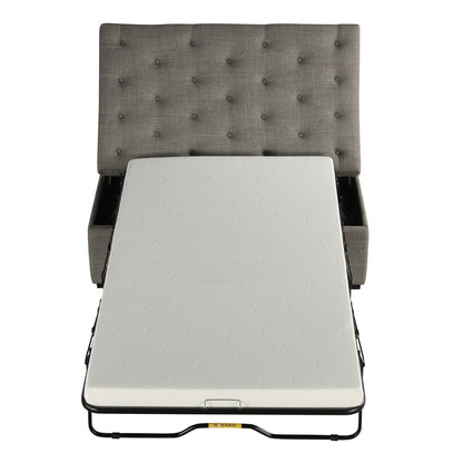 Folding Sofa Bed, 49.6 Ottoman with a Folding Sofa Bed, Convertible Ottoman Sleeper with Memory Mattress and Tufted Design