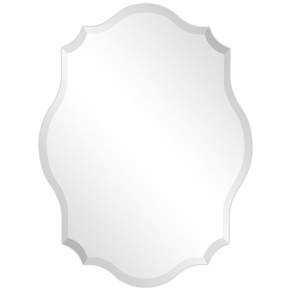 Miroir mural rectangulaire sans cadre, biseauté, élégant et à bords festonnés
