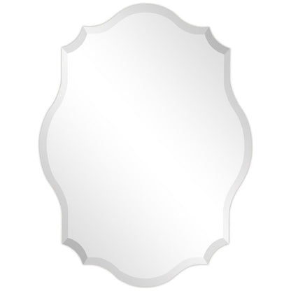 Miroir mural rectangulaire sans cadre, biseauté, élégant et à bords festonnés