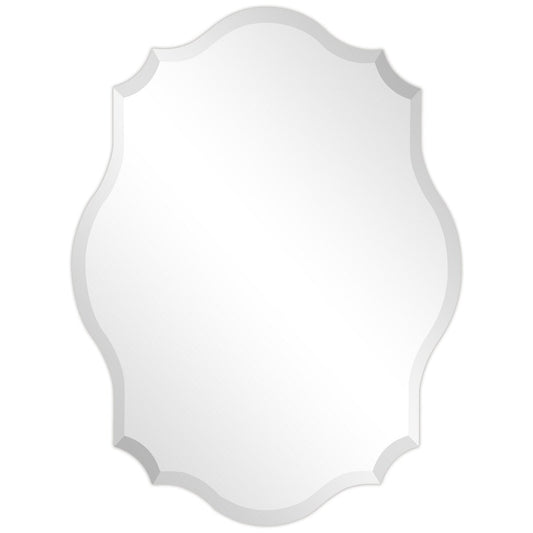 Miroir mural rectangulaire sans cadre, biseauté, élégant et à bords festonnés