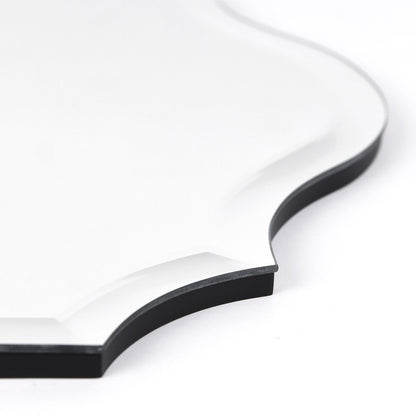 Miroir mural rectangulaire sans cadre, biseauté, élégant et à bords festonnés