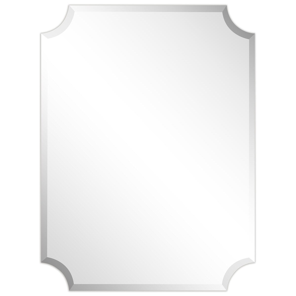 Miroir mural rectangulaire sans cadre, à bords évasés et biseautés, pour salle de bain, meuble-lavabo, chambre à coucher, avec un biseau sur le bord - Transparent